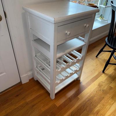 341 White Wooden Wine Storage Cabinet