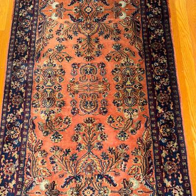 346 Vintage Handknotted Oriental Wool Runner 3' 1" x 9' 10"