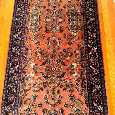 346 Vintage Handknotted Oriental Wool Runner 3' 1" x 9' 10"