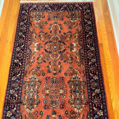 346 Vintage Handknotted Oriental Wool Runner 3' 1" x 9' 10"