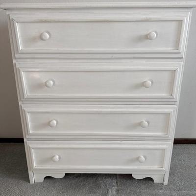 Vintage White painted wood dresser