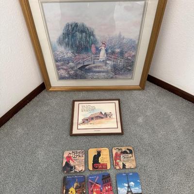 Wall decor and 6 coasters