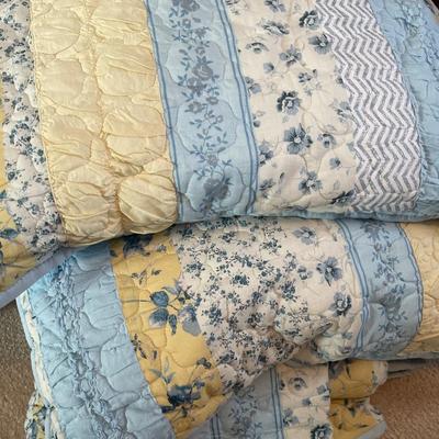 Blue and yellow comforter