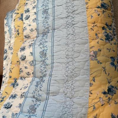 Blue and yellow comforter