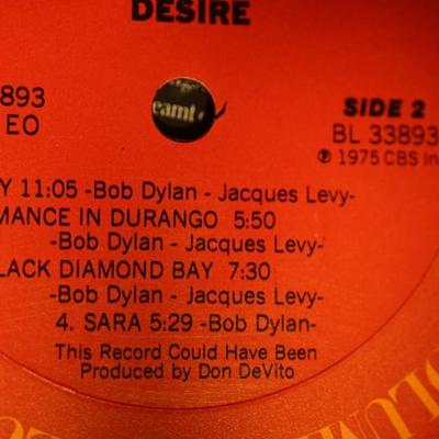 BOB DYLAN "DESIRES" 1975 NEW YORK