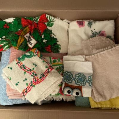 Box of miscellaneous towels