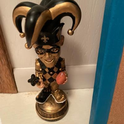 Vintage Vikings pin board with Saints jester