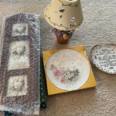 Frame, plates and tea candle holder