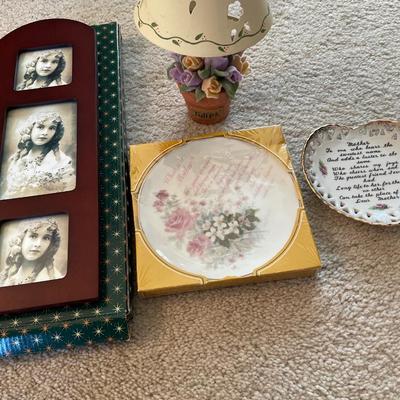 Frame, plates and tea candle holder