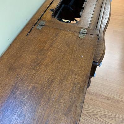 Antique Oak Sewing Machine Cabinet