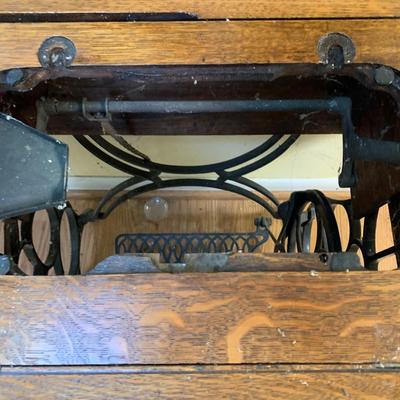 Antique Oak Sewing Machine Cabinet