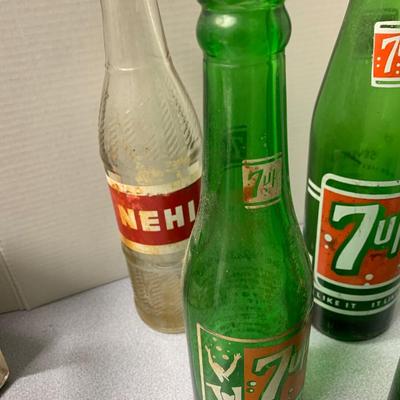 Vintage Soda Bottles & Caddy