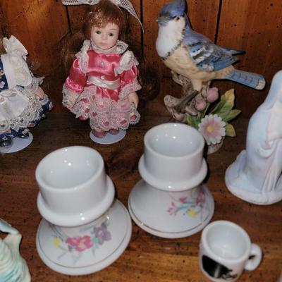 Collection of ceramics in a vintage Samsonite carry on bag