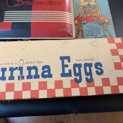 Vintage Tins Egg Carton Coffee Penn’s Pen Straws