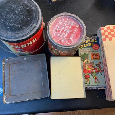 Vintage Tins Egg Carton Coffee Penn’s Pen Straws