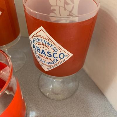 Large Tabasco Vintage Glasses & Coffee Mugs Lot