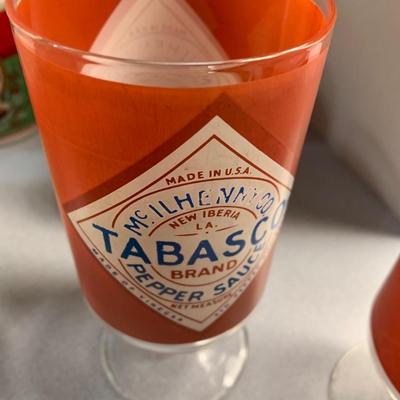Large Tabasco Vintage Glasses & Coffee Mugs Lot