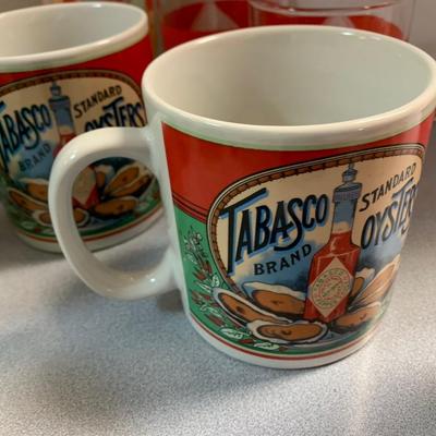 Large Tabasco Vintage Glasses & Coffee Mugs Lot