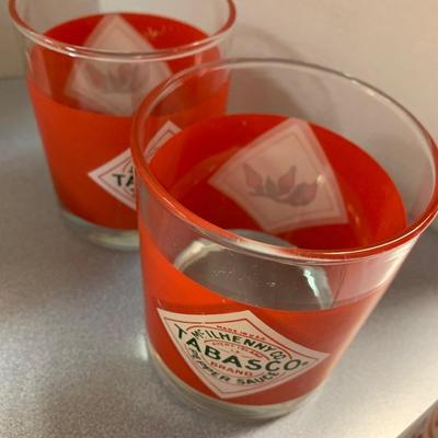 Large Tabasco Vintage Glasses & Coffee Mugs Lot