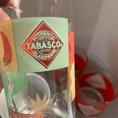 Large Tabasco Vintage Glasses & Coffee Mugs Lot