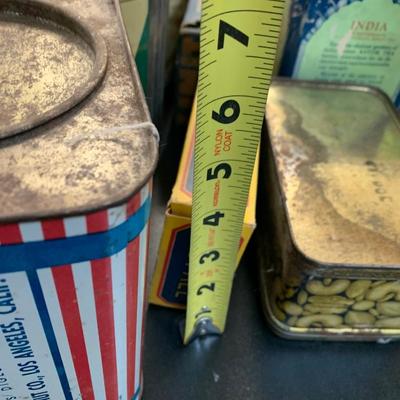 Vintage Tins Lot Saltines Kemp Nuts Astor Tea