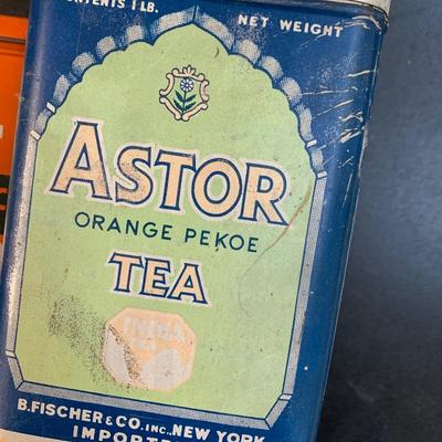 Vintage Tins Lot Saltines Kemp Nuts Astor Tea