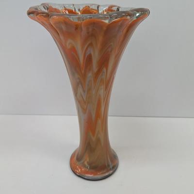 Approx 12" Tall Hand Blown Glass Vase #65