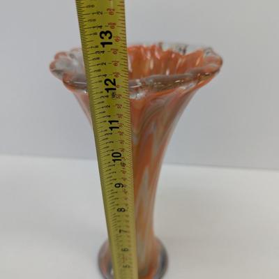 Approx 12" Tall Hand Blown Glass Vase #65
