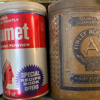 Vintage Tins Lot Imperial Ginger Ben-Hur Spice Hearth Club Baking Powder +++