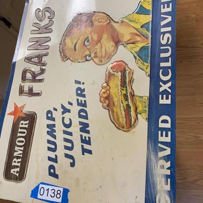 Armour Franks Metal Advertising Sign