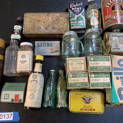 HUGE Vintage Drug / General Store Advertising Tins Bottles Boxes