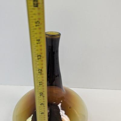 14 1/4" Tall Hand Blown Amber Decanter Bottle #71