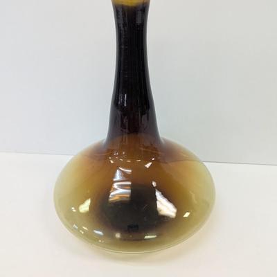 14 1/4" Tall Hand Blown Amber Decanter Bottle #71