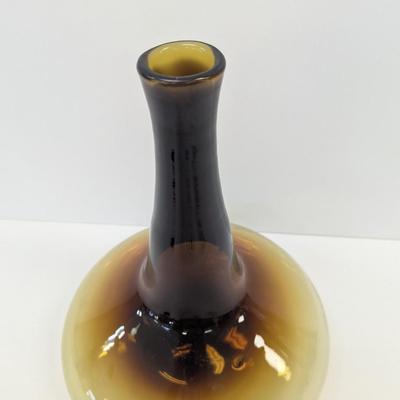 14 1/4" Tall Hand Blown Amber Decanter Bottle #71