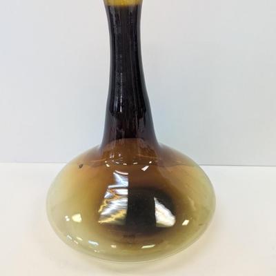 14 1/4" Tall Hand Blown Amber Decanter Bottle #71