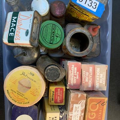 Vintage Tins Spices Oil Butter Singer Sewing Machine Oil