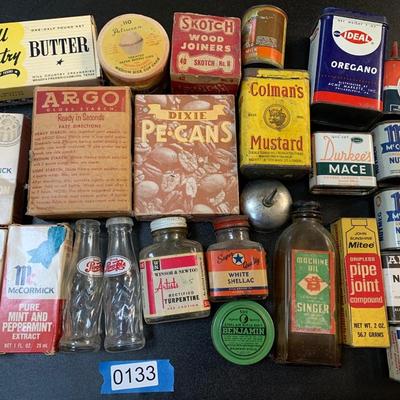 Vintage Tins Spices Oil Butter Singer Sewing Machine Oil