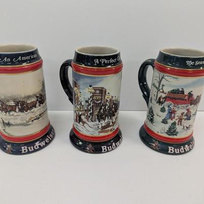 1990's Budweiser Collector's Series Steins