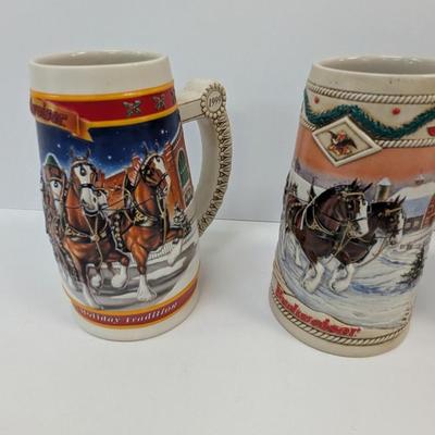 1990's Budweiser Collector's Series Steins