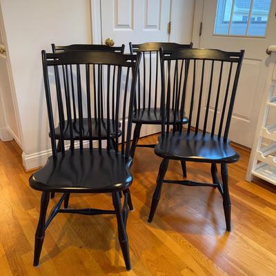 380 Set of Four Black Zimmerman Dining Room Chairs