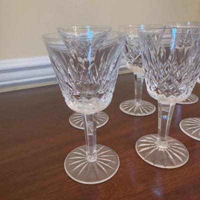 351 Set of 8 Lismore Waterford Crystal White Wine Goblets