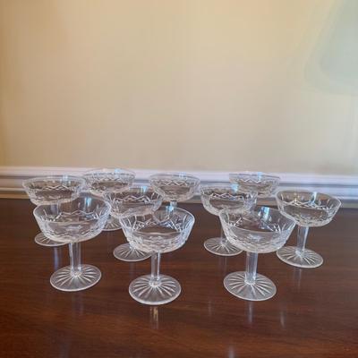 352 Set of 10 Waterford Crystal Champagne/Sherbert Glasses