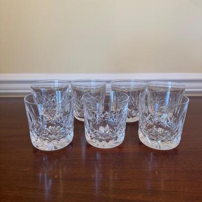 353 Set of 7 Waterford Lismore Double Old Fashioned Crystal Glasses
