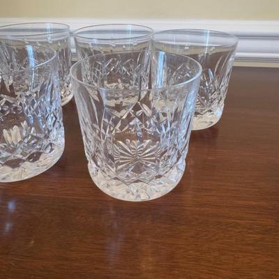 353 Set of 7 Waterford Lismore Double Old Fashioned Crystal Glasses