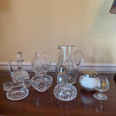 355 Large Lot of Cut Crystal Serving Pieces