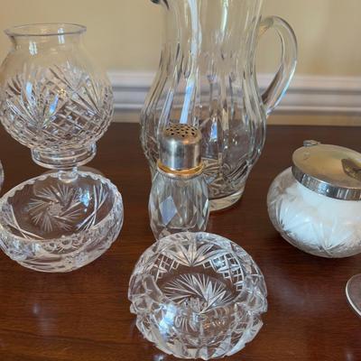 355 Large Lot of Cut Crystal Serving Pieces