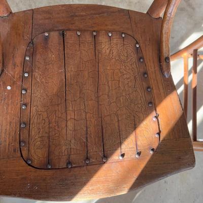 359 Set of Four Oak Spindle Back Chairs