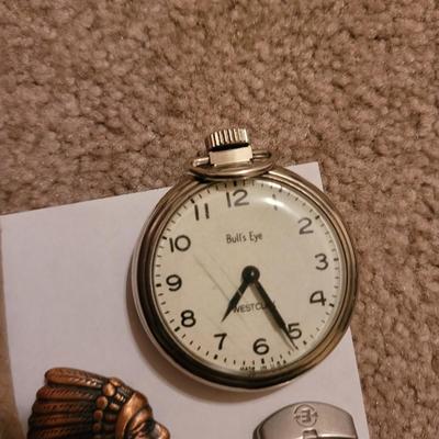 Collection of watches, bolo ties letter opener