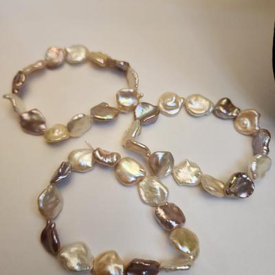Three multi colored cultured pearl bracelets