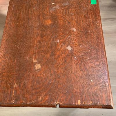 Antique Oak Fold Out Sewing Stand